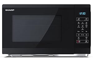 Sharp YC-MS252AE-B, Four Micro-ondes 25 Litres, Solo, Numérique, Noir