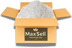 MAXSELL Pure Soy Wax Flakes 100% Natural, 1kg to 20kg, Melting Point 48-50°C, for Candles, DIY Soaps & Melts (1, Kilograms)