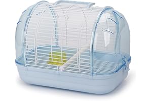 xixi-home Portuccello per animali domestici, gabbia per pappagalli, grande, portatile, trasparente, traspirante, con scatola per alimenti, bastoncino in piedi, per galletti, pappagalli(azzurro)