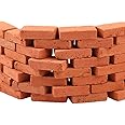 Haiabei 200 Pcs 1/16 Miniature Bricks,Mini Red Brick Stone,Model Brick,Mini Artificial Brick,Premium Clay Bricks,DIY Fake Bricks,Lifelike Brick Ornament,for Dollhouse Decoration,Handmade Craft