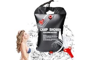 DANNEEFORSU7 Solar Shower Camping, 20L Portable Shower Camping Shower Bag Heated Travel Shower Bag Hot Water with Switchable Shower Head for Beach Travelling Hiking Backpacking Shower Tent