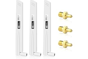 diymore Antenna 5G LTE a forma di pagaia 4G/5G ad alto guadagno SMA maschio amplificatore di segnale pin interno 600-6000MHz adatto per router/gateway IoT/dispositivi Smart Home, bianco