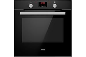 Amica ABE 9431 SM Four encastrable avec chaleur tournante/Noir mat/Minuterie/Espace de cuisson XXL/Nettoyage à la vapeur d'eau