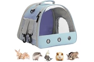 LAIRIES Portable Guinea Pig Carrier Backpack, Clear Bubble Window Backpack for Guinea Pig, Bunny Rat Bird Small Animals