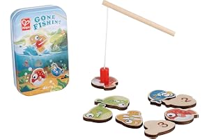 Hape Gone Fishin'! Magnetic Fishing Game | Travel-Friendly Toy | 8 Numbered Fish & Rod | Interactive Play for Kids | Develops Motor Skills & Math Concepts | Travel Toy | Magnet Toy | Pocket Toys 2Y+