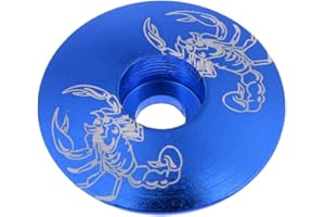 Inzopo Universal 1 1/8 inch (28.6mm) Aluminum Alloy Stem Headset Top Cap for MTB Road Mountain Bike Cycle Bicycle Cycling Blue Scorpion
