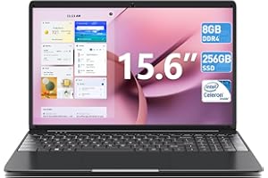 SGIN 15.6 Inch Laptop 8GB RAM 256GB SSD Celeron Quad-Core Up to 2.8GHz, PC Notebook with Dual Band WiFi, 2xUSB 3.0, Keyboard Film in Eight Languages