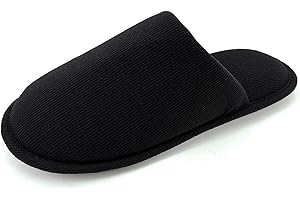 OFOOT Męskie wewnętrzne bawełniane kapcie z pianki z pamięcią kształtu wsuwane letnie buty domowe płaskie oddychające lekkie nadające się do prania antypoślizgowe gumowe podeszwy