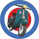 Sticker Usta Scooter - Vespa -Araba Oto Motosiklet 00022 Renkli 40x40 Cm 30 x 30 cmDizayn10f9ff03-383-30x30
