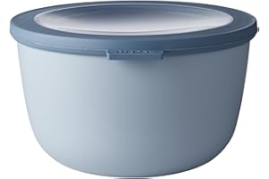 Mepal - Multi Bowl Cirqula Round - Contenitori Plastica con Coperchio - Adatto come contenitore ermetico per Frigo, microonde, Congelatore e piatti da portata - Ciotole Cucina - 2000 ml - Nordic blue