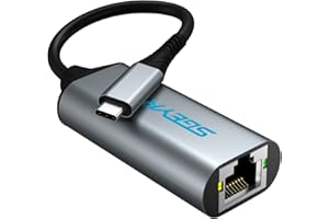 SGEYR USB Type C vers Rj45, Adaptateur USB C vers Rj45, Adaptateur Rj45 USB C, Adaptateur USB C vers Ethernet, Adaptateur Ethernet USB C, pour Fire TV, pour Macbook, Linux, Windows, Gris