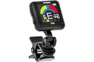 Linrax LT-2 Tuner Gitarowy, Ładowalny Tuner do Gitary Basowej Ukulele Skrzypce Banjo Mandolina, Tuner Chromatyczny z Kolorowy Ekran, Tuner Cyfrowy do Instrumentów Strunowych, Akcesoria Gitarowe