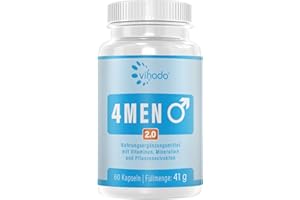 ‎VIHADO Vihado 4MEN 2.0 - Männer Kapseln extrastark - DAUERHAFT Rezeptur hochdosiert - mit L-Arginin, Maca, Vitaminen, Ginseng, Ginkgo, 60 Kapseln