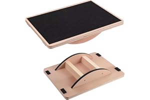 Planche à Bascule, dellyy Proprioception Cheville, Planche d'Équilibre Professionnelle en Bois, Balance Board, Planche d'Équilibre Pour la Station Debout