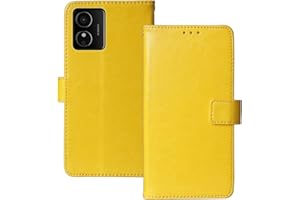 Anybird Premium Retro Flip Leather Protector Case For HMD Arc/HMD Key 6.52" Magnetic Card Slot Protective Bumper Folio Pouch (Yellow)