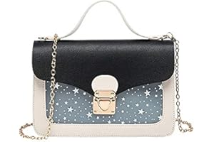 Hjkiopc Mała torba na ramię dla kobiet, damska torba na ramię, modna torba na ramię, ramię Crossbody Torebka na telefon, torba na ramię, dla dzieci, kobiet, dziewcząt, Gwiazdy-czarne, 21cm*4.5cm*13cm