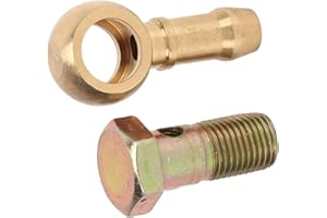 ARAMOX Śruba Banjo Złączka z Króćcem do Węża, Gwint M12x1,5 Pojedyncze śruby Banjo Zestaw Podkładek śrub Adapter Montażowy Hamulca do Samochodu