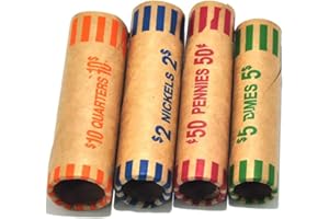 L Liked 512 Assorted Coin Preformed Wrappers, Quarters, Pennies, Nickels and Dimes (512 Assorted)