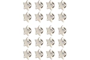 WIFEHELPER Remache en Forma de Estrella Botón de Perno Pentagrama Estrellas Accesorios Bolsas Decoración Remaches Zapatos Ropa 20 Piezas Collares Diy Remache Leathercraft Remaches (plata