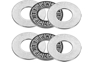 PATIKIL 12mm Diametro interno, 26mm OD, 2mm Spessore AXK1226+2AS Ago Rullo Spinta Cuscinetti con 2 Rondella, 2pz GCr15 Durezza