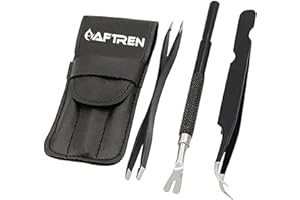 AFTREN Set 3 Pinza per Zecche, Pinzette a Spillo Professionale in Acciaio Inossidabile, Pinzetta per Zecche per Cani, Gatti e Persone, Set di Pulizia per Tutti Gli Animali Domestici