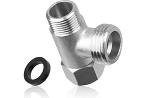 LUMITREX Connecteur en T 3 Voies, Vanne D'inversion WC en Cuivre 3/8" avec Dents Latérales en T Femelle 1/2" Vanne Raccordement Adaptateur Inoxydable 304 pour Pulvérisateur Robinet D'équerre Bras de Douche
