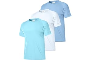 Boyzn 1 or 3er Pack UV Shirt Herren Schwimmshirt UPF 50+ UV Schutz T-Shirt Atmungsaktiv Schnelltrocknend Funktionsshirt Herren Kurzarm Rashguard Badeshirt Wandershirt Surf Sport Shirt für Schwimmen