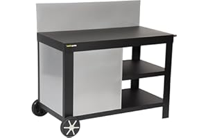 Happy Garden - Cook'in Garden - Desserte en Acier Noire Nova pour plancha. Desserte extérieure à roulettes pour Plancha et Barbecue.