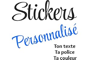 Stickers prénom ou texte personnalisé - 19 Couleurs - Vinyl décoratif (10 à 80 cm) - Stickers muraux, chambre enfant, voiture, meuble, Maison - Facile à poser.