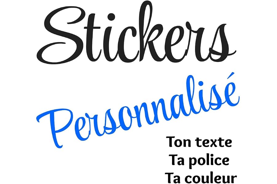 Stickers prénom ou texte personnalisé - 19 Couleurs - Vinyl décoratif (10 à 80 cm) - Stickers muraux, chambre enfant, voiture
