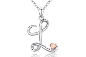 CELESTIA Collier Lettre Argent 925 Femme Pendentif Initiale Prenom avec Cœur Bijoux Femme Personnalisé Cadeau Femme Amie Anniversaire Ado Fille