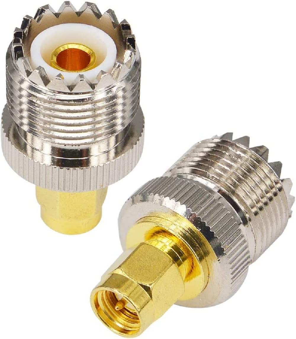 NETBOON UHF Female to SMA Male Straight Adapter UHF to SMA Coaxial Jack Connector (3)