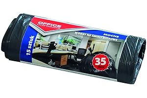 OFFICER PRODUCTS Office Products 22021218-05 - Sacchetti per la Spazzatura da 35 l / 15 Pezzi/in LDPE Resistente agli Strappi, per rifiuti Domestici, Colore: Nero, Spessore della Pellicola: 18 μm