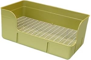 LOVIVER Lettiera per Conigli 40 X 22,5 X 17 Cm, Toilette per Animali Domestici con Un Vassoio Rimovibile, Vassoio per Lettiera Ad Angolo per Coni, Topi, Ratti, Cincillà, Porcellini D'india, Verde