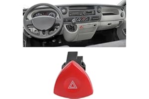 Dixhills 8200442724 Interrupteur de feux de détresse pour Espace IV, Lagu-n-a II, Master II, Trafic II 93856337 8200002441 252904889R Bouton d'éclairage de secours pour l'intérieur