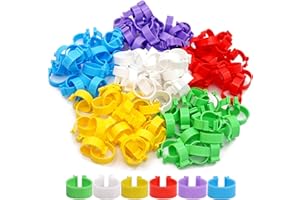 LCOUACEO 300Pz Anelli per Coscia di Pollo 16mm Nastri per Piede di Piccione Identificazione Colorata Apertura Anello per Piede di Uccello Nastro per Coscia di Pollame per pollame,Pappagallo e piccioni