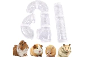 ANULELY Hamster Tube Set, Tubes for Tunnel Hamster, Safe Connectable Hamster Tube, Transparent Hamster Tube Set for Small Animals, Ferrets, Hamster Cage Accessories