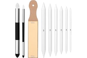 Giantree 9 Stück Papierwischer Set, Papierwischer Zum Zeichnen Blending Stump Radiergummi Skizzen Schwamm Radierstift Malerei Für Abwischen Korrigieren Kunst Zeichnen Künstler