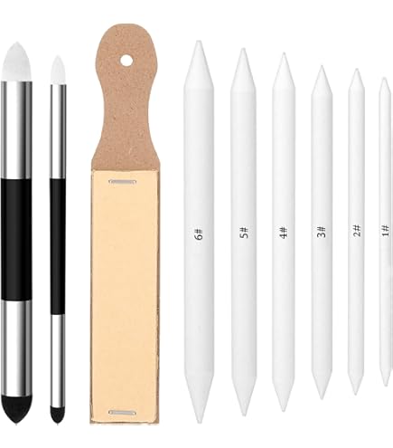 Paper Wiper Pencil, Paper Wiper Set, Double Heads Paper Pen, Art Paper Stumps, Mixer Student Sketch Drawing Tools, With 1 Piece Pencil Extender, For Student Sketch Drawing