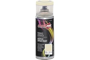 AMBRO-SOL - Pintura acrílica en spray, color Blanco Perla, RAL 1013, exteriores e interiores, 400 ml, El embalaje puede variar