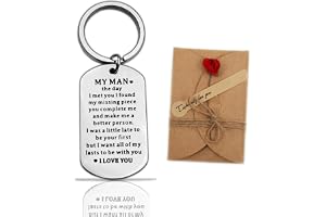 Stainless Steel Keychain for Men - Engraved ‘My Man’ | Vintage Greeting Card | Perfect for Valentine’s Day, Birthday, Anniversary, or Christmas Gifts for Boyfriend or Husband