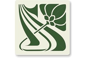 FS STENCILS Art Nouveau Style Flower No.3 Tile Crafting Stencil 15cm Reusable Mylar Upcycling, Tile, Painting.