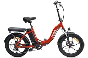 Fafrees Bici Elettrica, 36V 16Ah Bicicletta Elettrica Pieghevole Uomo Donna, 3.0 Fat Bike Ebike da Città, 90-120KM Pedalata Assistita E-bike, 7 Velocità, F20 Aggiornato