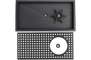 FTVOGUE Rondella per tazza sciacquatrice Brocca la pulizia del vetro Sciacquatrice in acciaio inossidabile con spray multi-angolo, vassoio di scarico e gocciolamento bar, 425 × 225 75MM