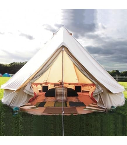 Outdoor Glamping Safari 4M Yurt Tent Waterproof 4M Bell Tent for 4