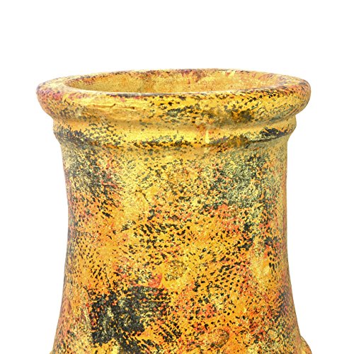 Terrassenofen Gartenkamin Terracotta 92 cm Gartenofen Stahlgestell Feueröffnung 20 x 19 cm robust 18 kg - 2