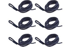 WJLYDM Cima Ormeggio 6 Pezzi di parabordi for Barche, parabordi a Doppia Treccia, Linea di ormeggio Marina for Accessori for Barche da Yacht, 6 mm*1,5 m per Barche, Kayak, Moto d'Acqua, Pontoni