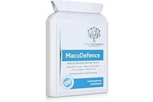 SWISS BIOENERGETICS MacuDefence Eye Health Supplement - AREDS 2 Plus Formula with Lutein, Zeaxanthin, Bilberry, Pine Bark and Essential Eye Vitamins & Minerals - Supporting Vision & Macular Health - 60 Capsules UK Made