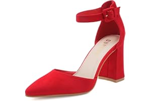 DUUCUB Low Heels Schuhe Frauen Hochzeit Knöchelriemen Kleid Geschlossene Zehe Pumps Damen