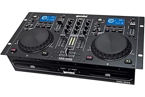 Gemini CDM-4000 2 Channel Dual MP3/CD/USB Mixer Console Touch Sensitive Blue